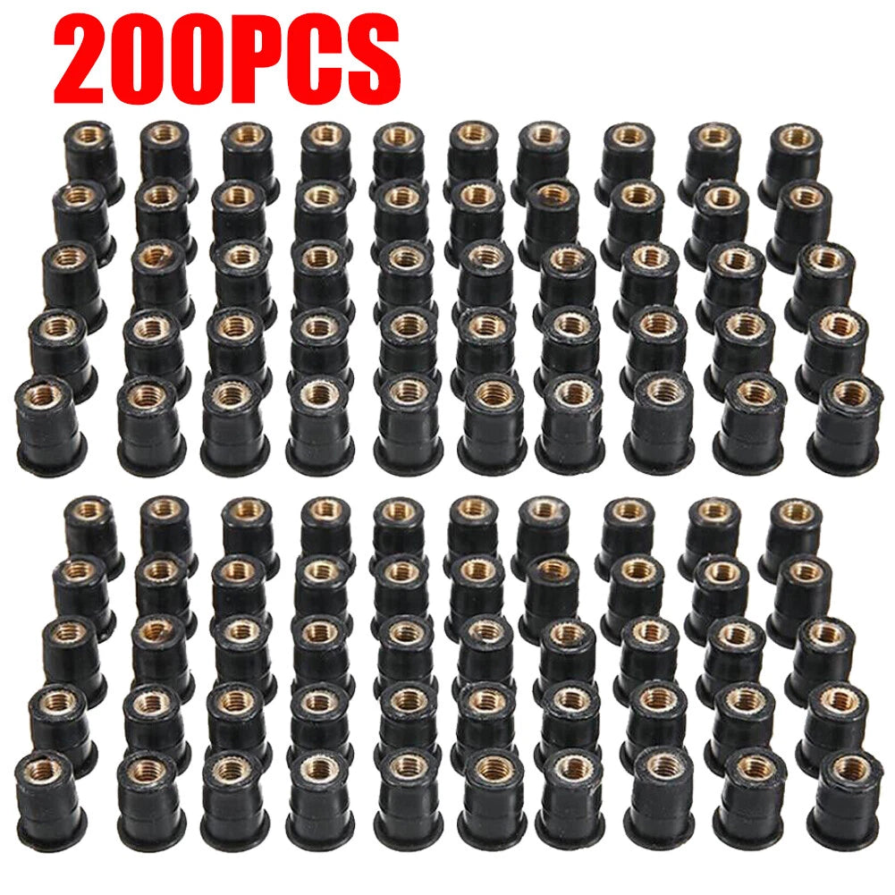 200PC M5 Rubber Well Nut for Motorcycle Bike ATV Windscreen Fairing