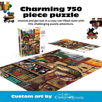 750 Piece Jigsaw Puzzle for Cats (Buffalo Games Charles Wysocki)