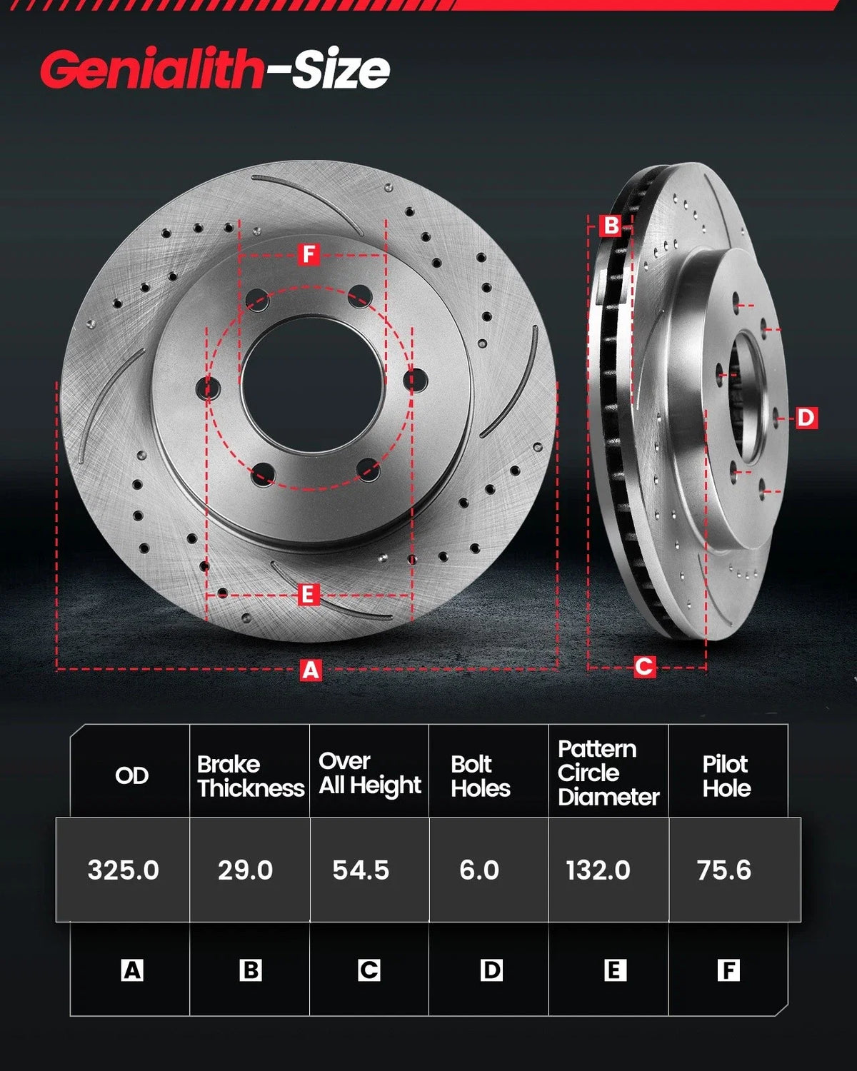 Front Drilled Rotors & Brake Pads for Buick Enclave GMC Acadia (2008–2016)
