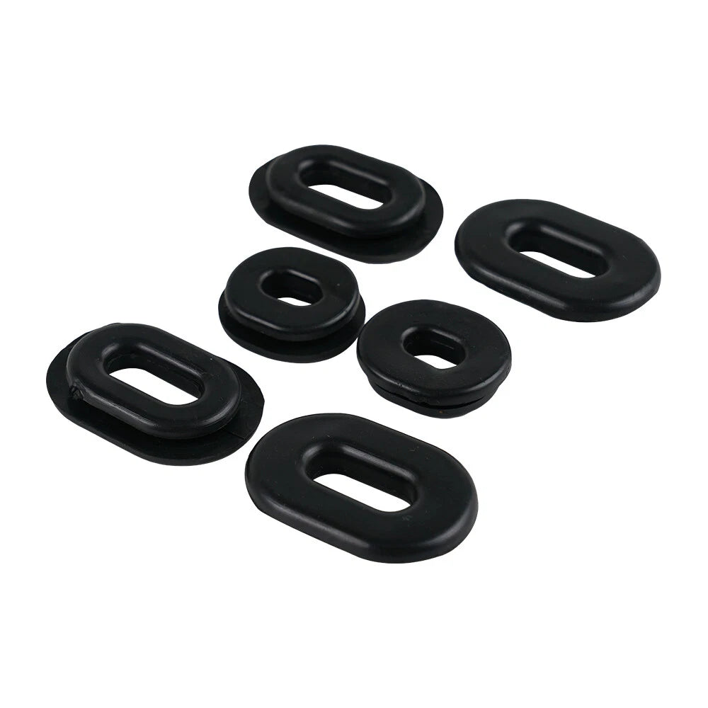 Set of 6 Side Cover Grommets for Honda CB100K (1971–1972) Black Rubber