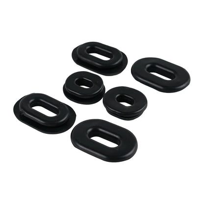 Set of 6 Side Cover Grommets for Honda CB100K (1971–1972) Black Rubber