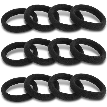 120PCS Black Elastic Hair Ties for Women Girls Ponytail Holders