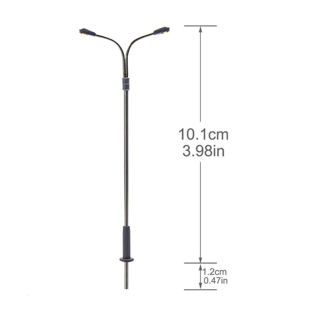 10Pcs Warm White LED Street Lights for HO Scale Model Railway (1:87)