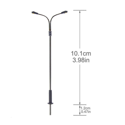 10Pcs Warm White LED Street Lights for HO Scale Model Railway (1:87)