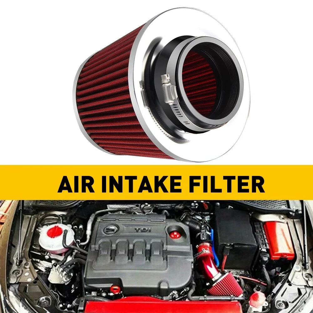 Universal Air Filter Kit for Sports Cars - Chrome Cone 76mm 3"