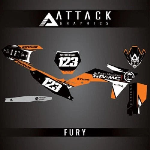 Custom Fury Complete Bike Graphics Kit for Attack Graphics (206-972-0349)