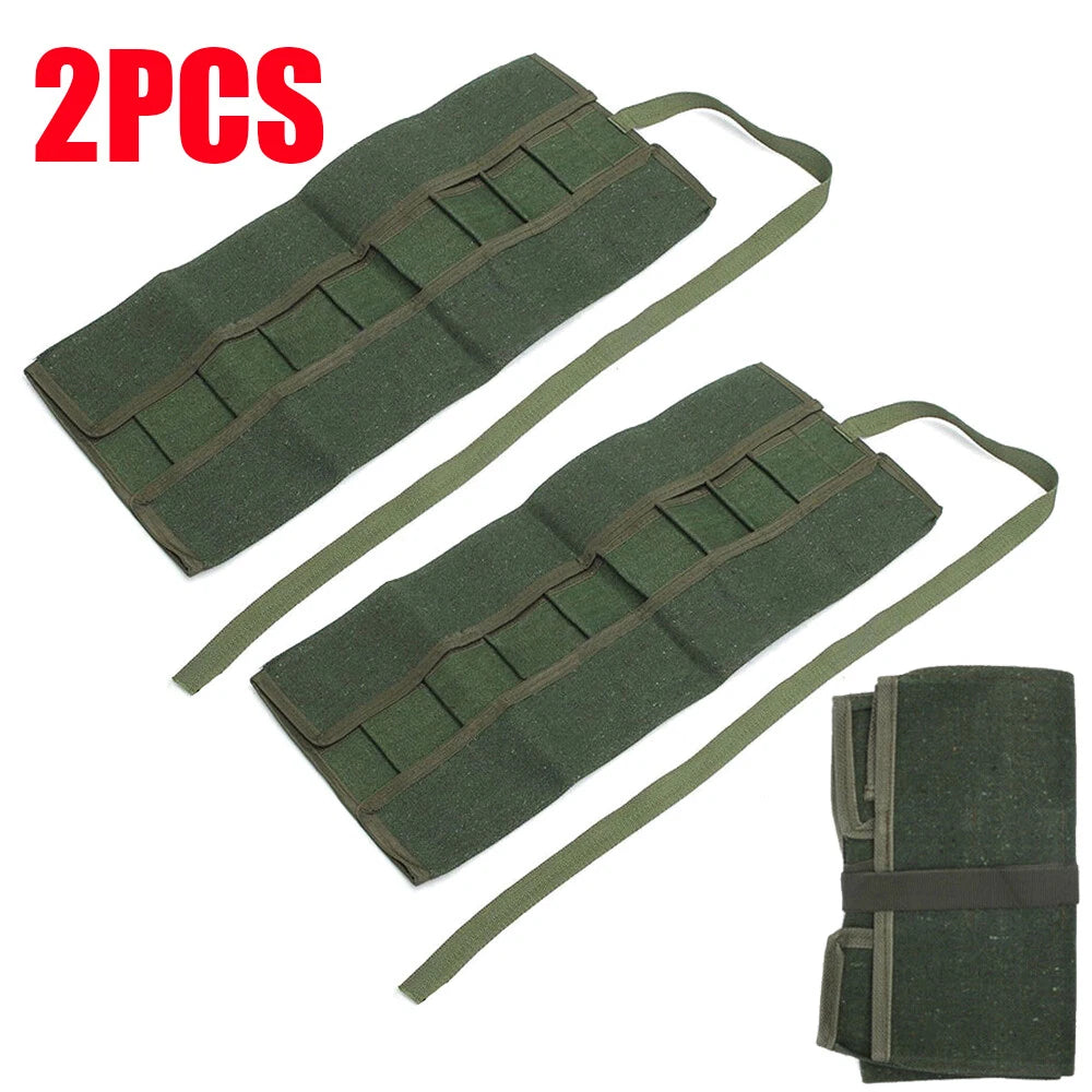 2X 10 Pocket Roll Up Tool Organizer for Mechanics