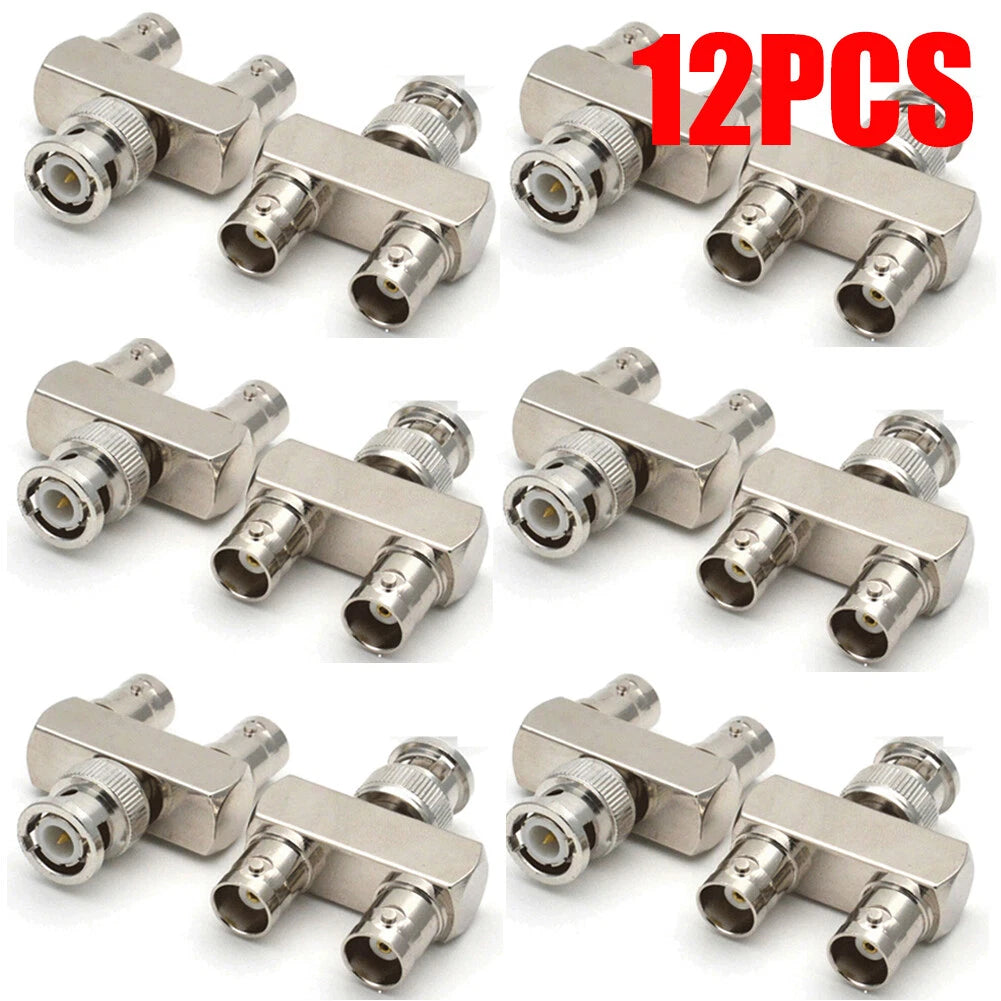 2X BNC Male to Dual BNC Female Splitter Y Adapter Connector