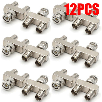 2X BNC Male to Dual BNC Female Splitter Y Adapter Connector