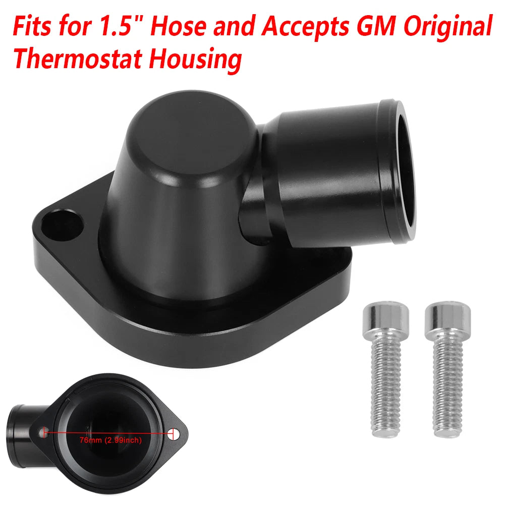 Aluminum Swivel Thermostat Housing for LS Engine (90°) Black