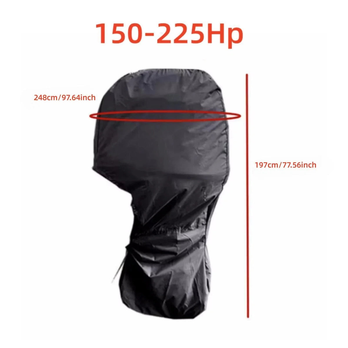 Outboard Motor Engine Cover for Yamaha 150-225 HP (Heavy Duty, Black)