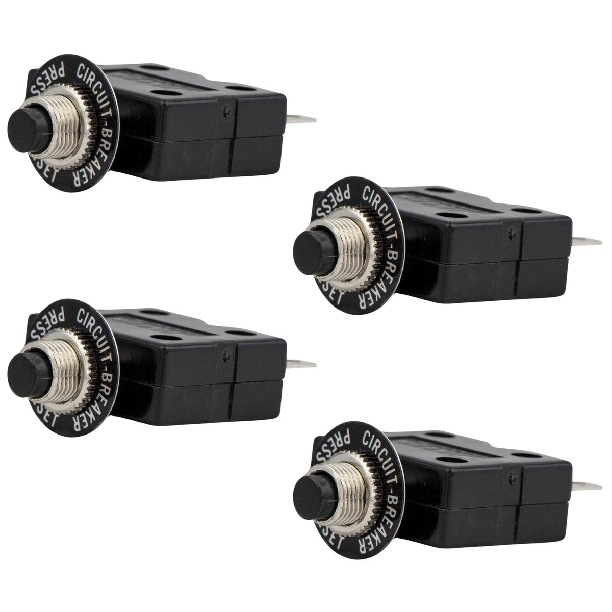 Set of 4 Terminal Circuit Breakers with Reset Button, 15 Amp FO1432-M4 for Automotive