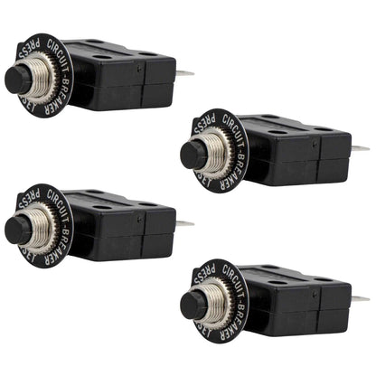 Set of 4 Terminal Circuit Breakers with Reset Button, 15 Amp FO1432-M4 for Automotive