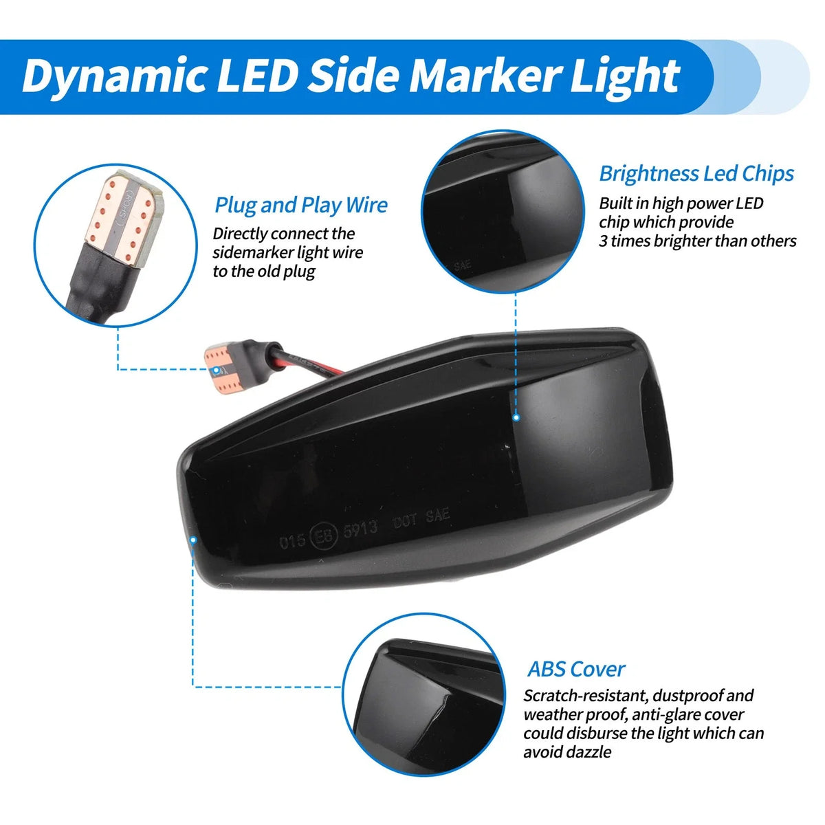 2X LED Side Fender Marker Light for Hyundai I10 (2008–2011) Amber Turn Signal