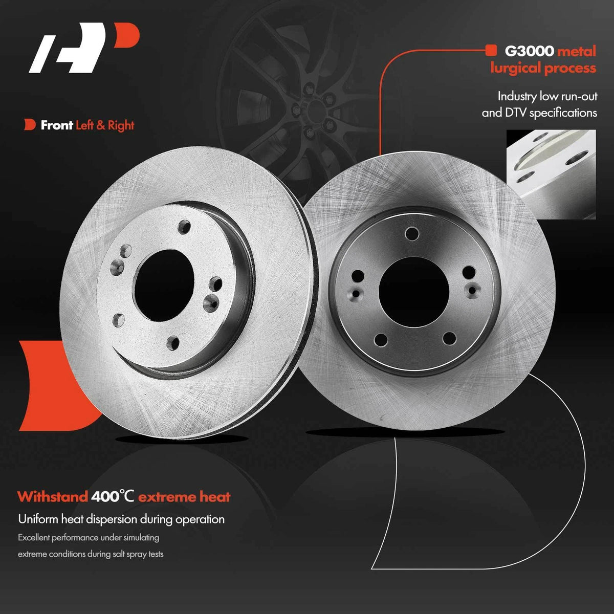 Set of 8 Front Disc Brake Rotors & Pads + Calipers for Kia Soul (2010–2011) 581012EA00, 581012EA20, 581012EA21, 581012KA000