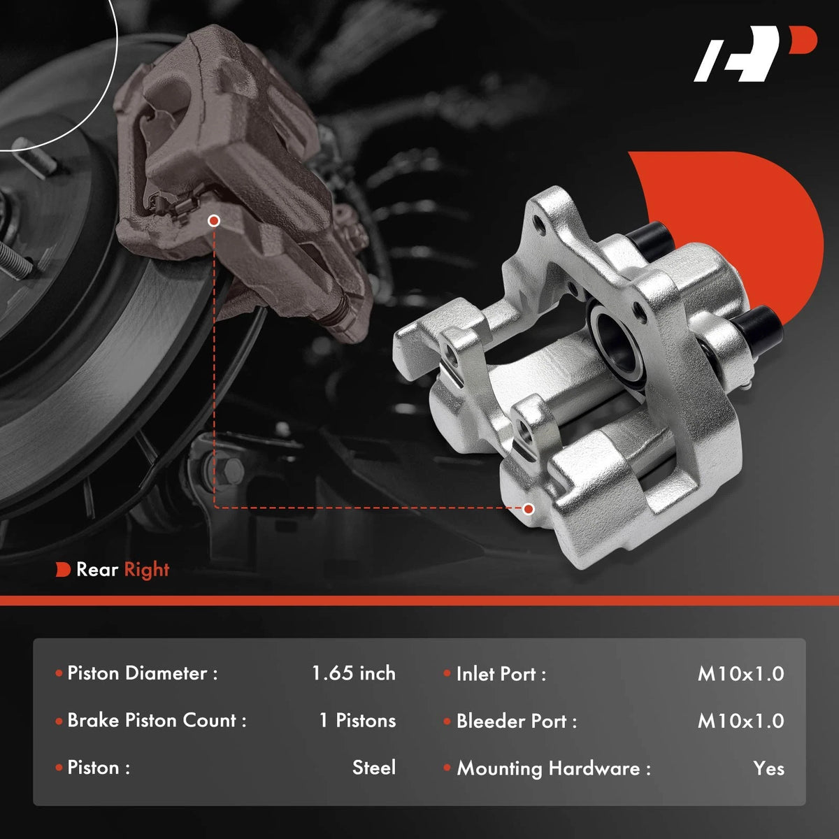 Rear Right Brake Caliper with Bracket for BMW 3-Series 4-Series (2012–2019) 34216850974, 19-B7217