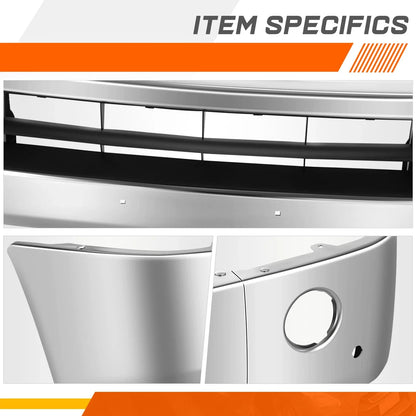 Steel Front Bumper Face Bar for Nissan NV3500 (2012–2021) w/ Fog Light Holes, Chrome