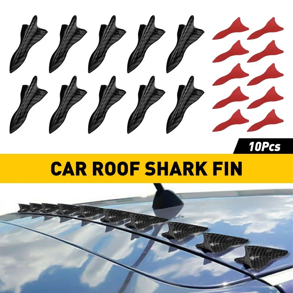 10X Carbon Fiber Shark Fin Decorative Stickers Universal