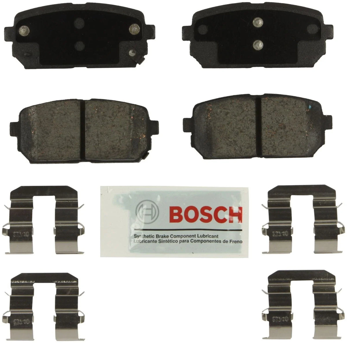 Rear Blue Disc Brake Pads with Hardware Bosch BE1296H for Kia Rondo (2007–2012)