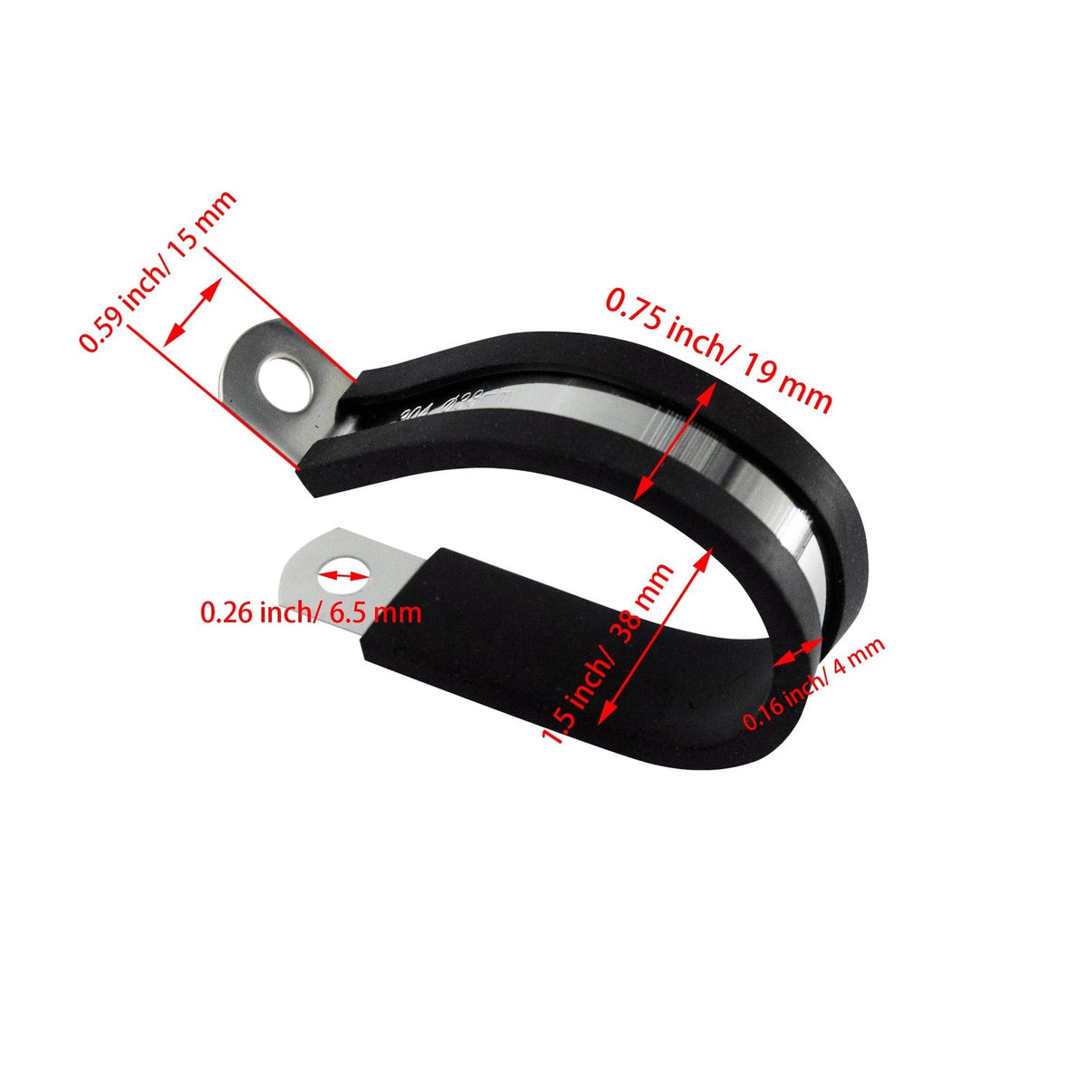 15Pcs R Type 1-1/2 Inch (38mm) Black and Silver for Automotive Use