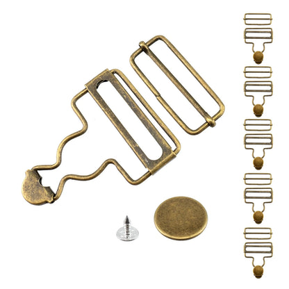 Set of 6 Metal Overall Buckles for Gourd Bronze (1-1/2")