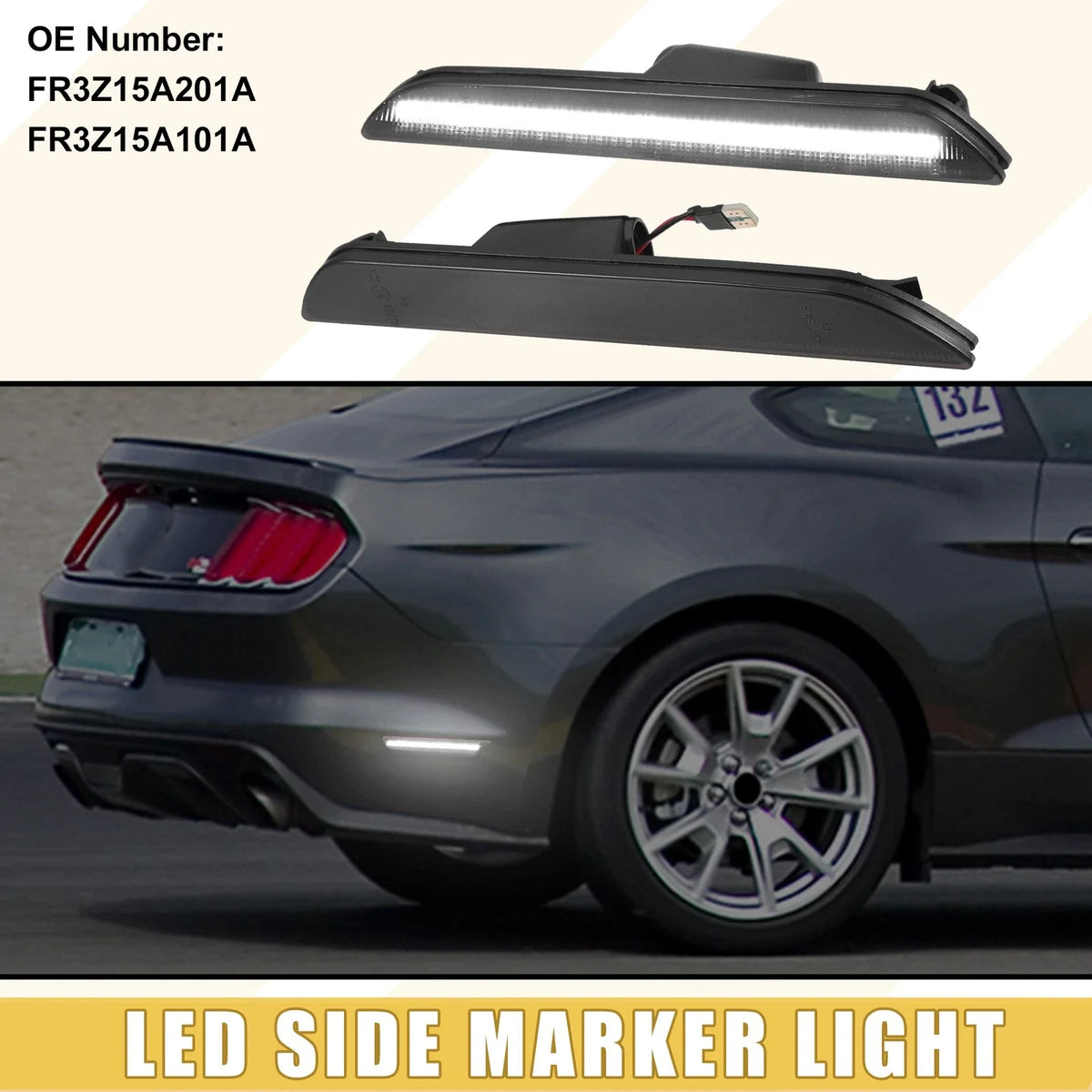 2X Rear LED Side Marker Light for Ford (2013–2014) FR3Z-15A201-A