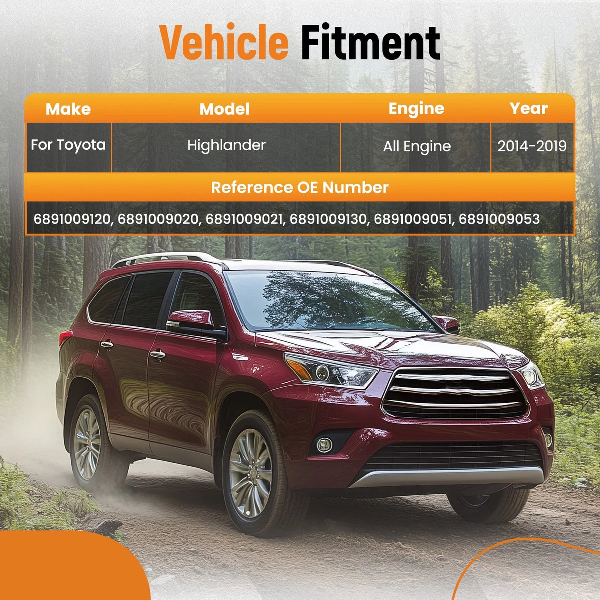 Rear Hatch Lift Supports for Toyota Highlander (2014–2019) 6891009053
