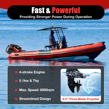 7HP Outboard Engine for Fishing Boat (196CC, Air Cooling) - OUTBOARDENGINE54880US