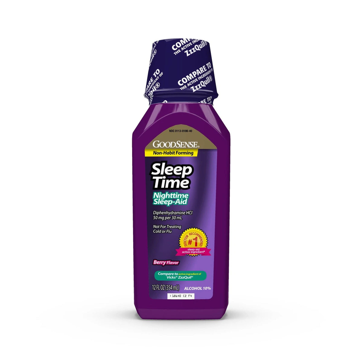 Night Time Sleep-Aid Liquid Diphenhydramine HCl 50mg (12 Fl Oz)