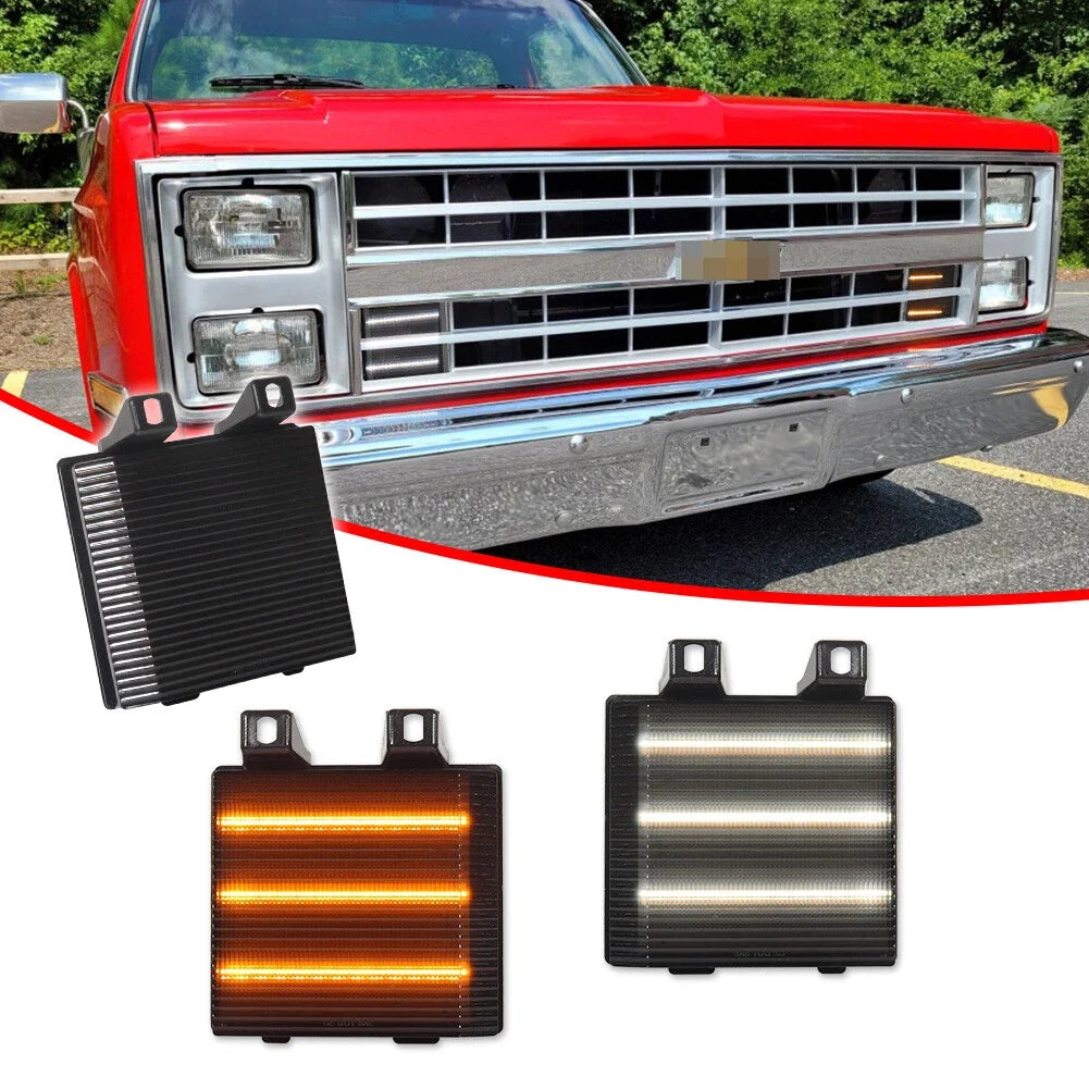 Smoke Switchback LED DRL Corner Signal Lights for Chevy GMC Pickup Truck
