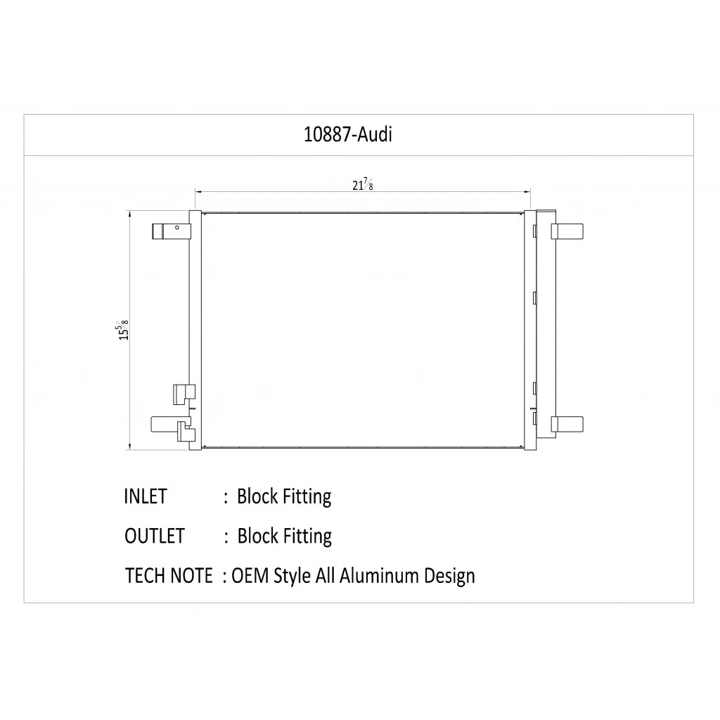 A/C Condenser for Volkswagen Golf (2015) TLX-csf10887-CL360A70