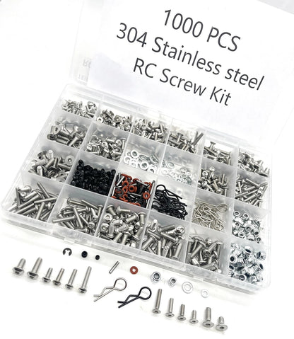 1000pcs RC Screw Kit M3 M4 Fasteners for Cars Trucks Crawler