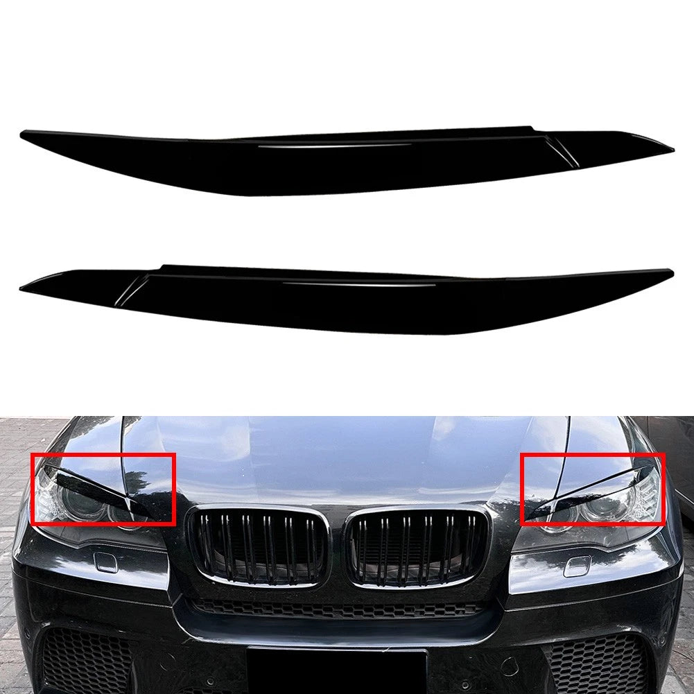 Headlight Eyebrows Trim for BMW X6 E71 E72 X6M X5M E70 (2008–2014)