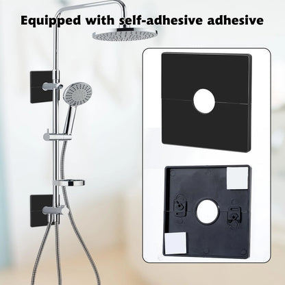2X Plumbing Cover Plates for Square Shower Arm Flange (Black)