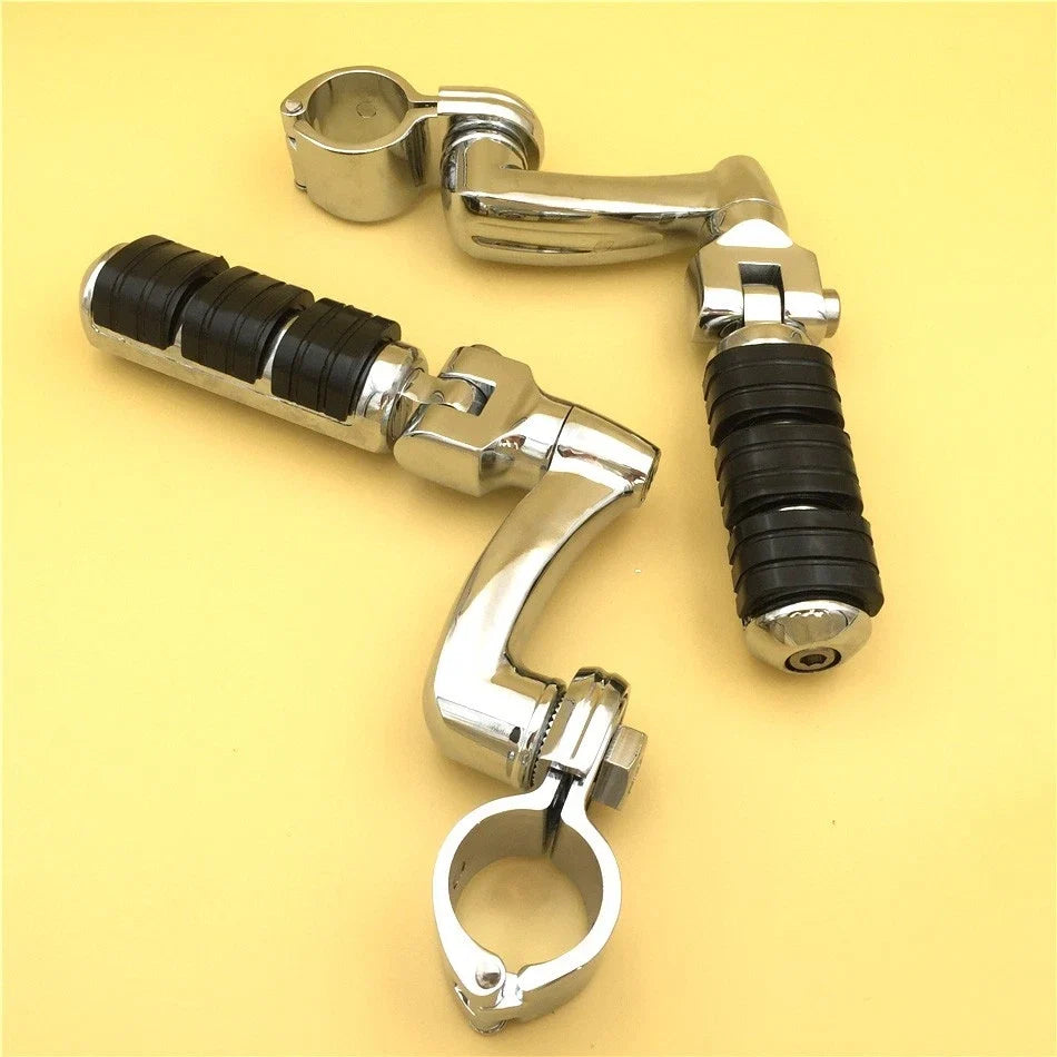 Chrome 1.5" Clamp Footrest Foot Peg for Triumph Rocket 3 (2004–2023)