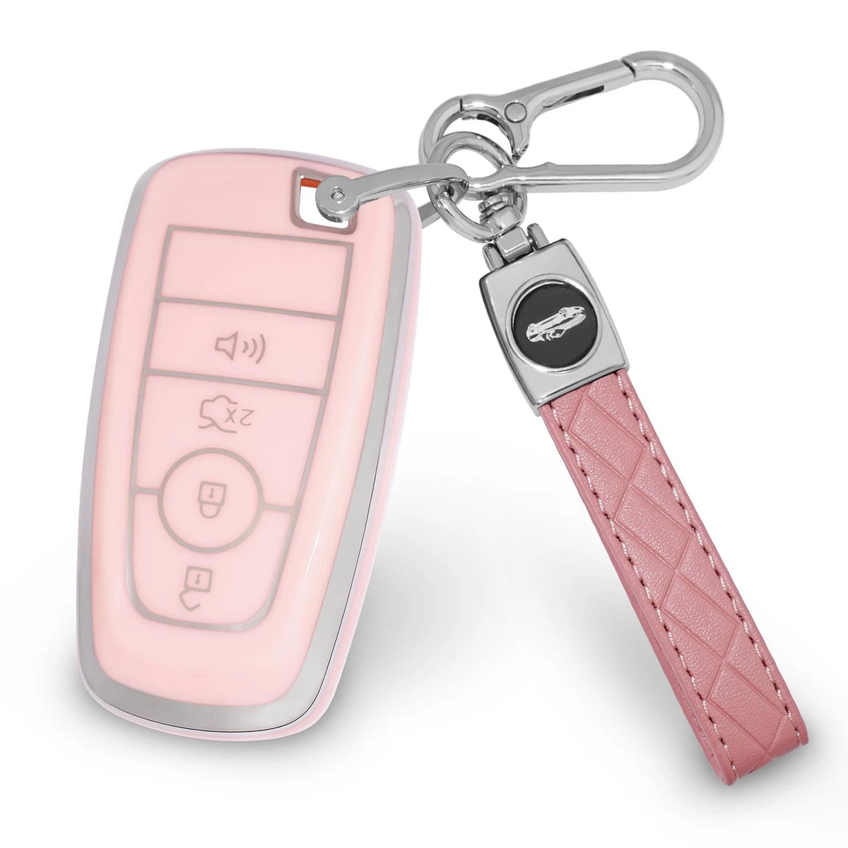 Pink Key Fob Cover for Ford Explorer, Bronco, Escape, Edge, Mustang, Lincoln