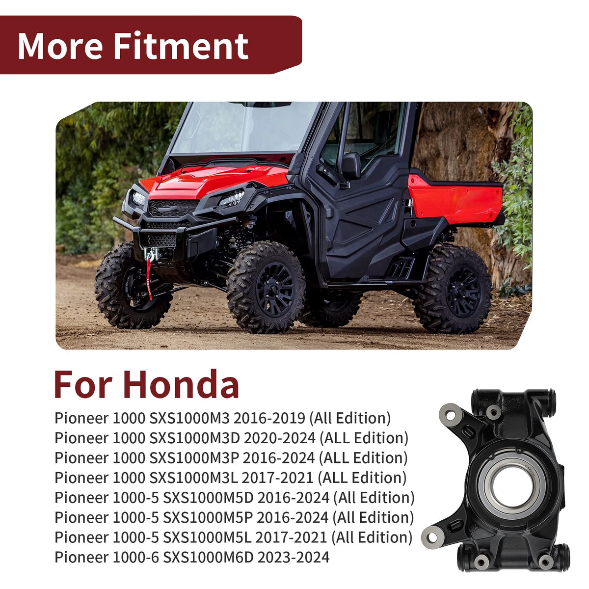 Rear Left Knuckle Kit for Honda Pioneer 1000-6 SXS1000M6D (2023–2024) 52260-HL4-A00