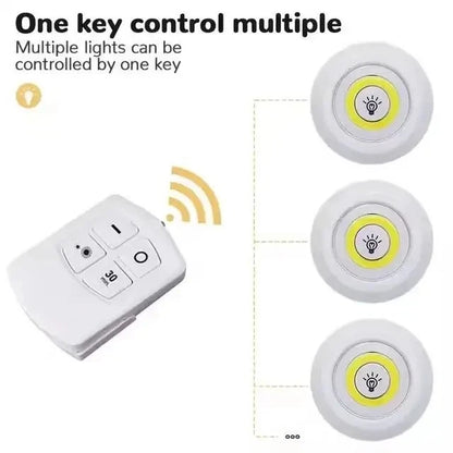 3 Pcs Circular LED Mini Night Lights - Battery Operated Puck Lights