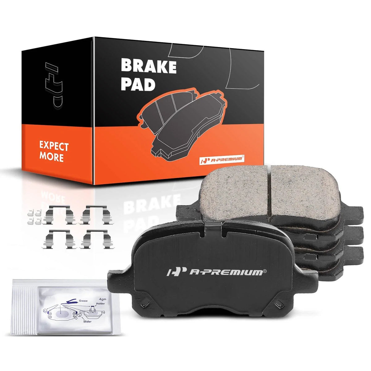 Set of 4 Front Ceramic Brake Pads for Toyota Corolla, Chevy Prizm (1998–2002)