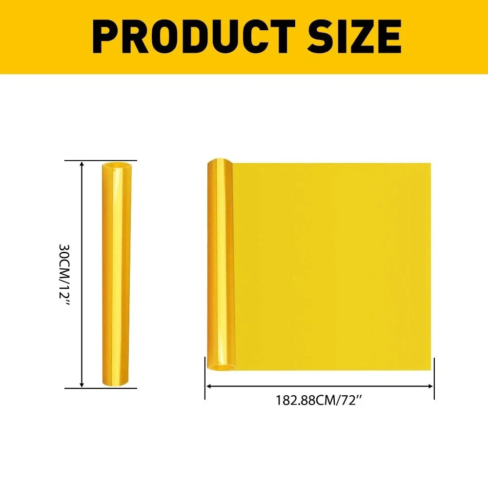 Yellow Light Tint Film for Car Headlights Tail Lights (30X180cm)