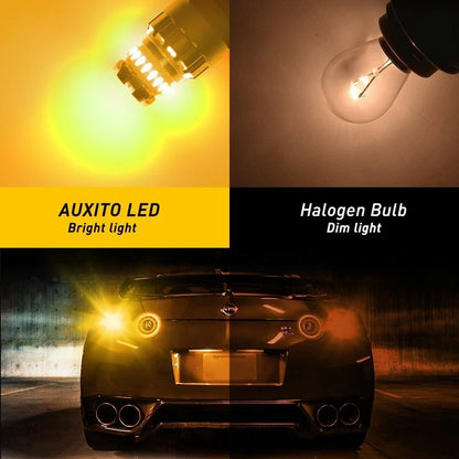 2X 1157 SMD LED Amber Turn Signal Parking DRL Light Bulbs for AUXITO