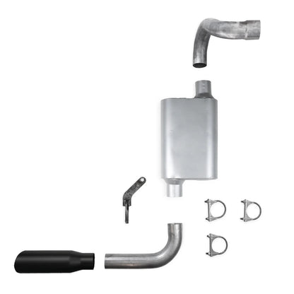 2.5" Single Exhaust Kit for Jeep Wrangler (2018–2025) 2 Chamber Rolled Black T