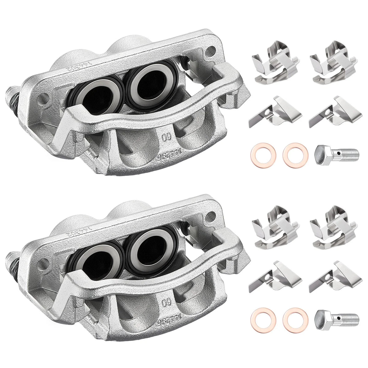 Pair Front Brake Calipers w/Brackets for Ford F-250 F-350 Super Duty (2005–2012)