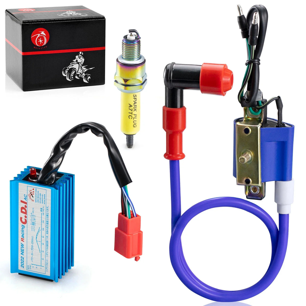 Ignition Coil & 5Pin AC CDI & 10mm Spark Plug for ATV 70cc 90cc 110cc