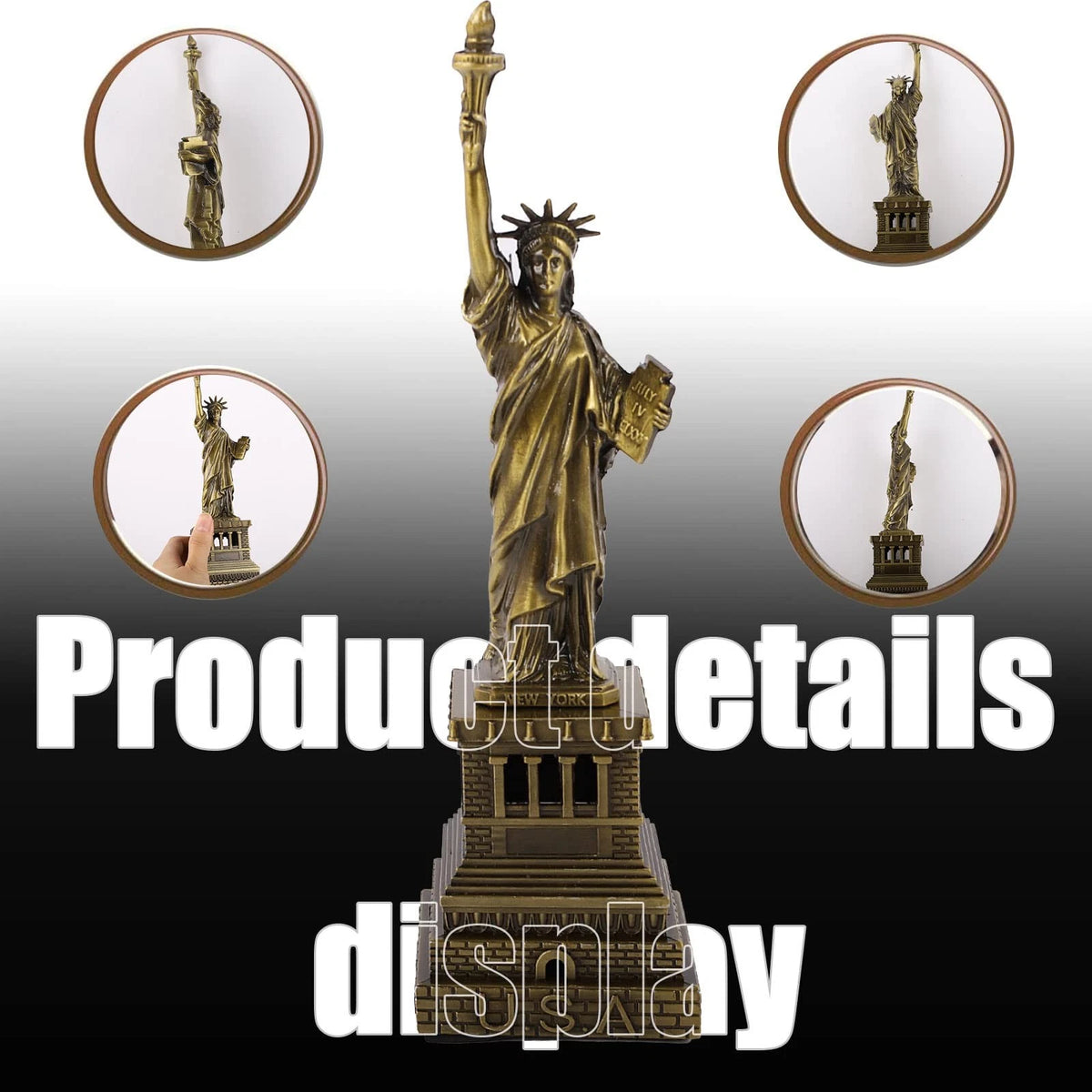 10-Inch Metal Statue of Liberty Model - Copper Finish