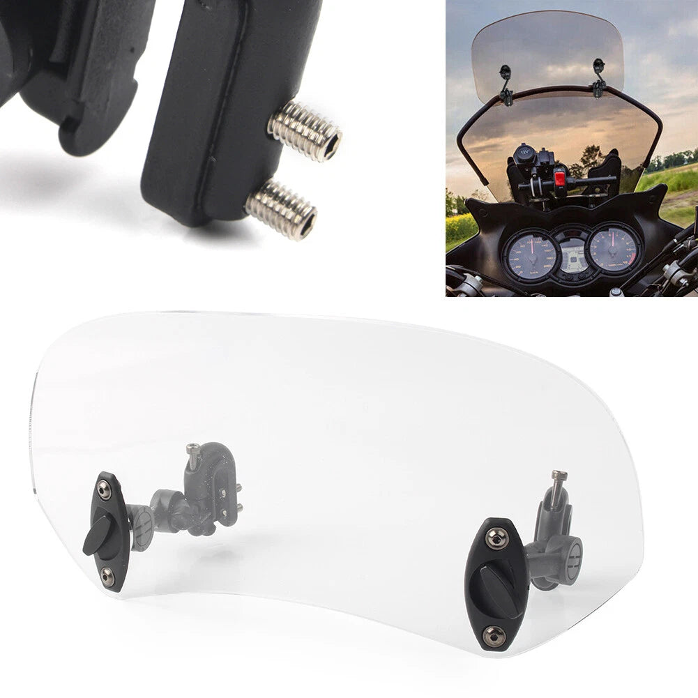 Adjustable Windshield Clip On Extension Spoiler for Motorcycle