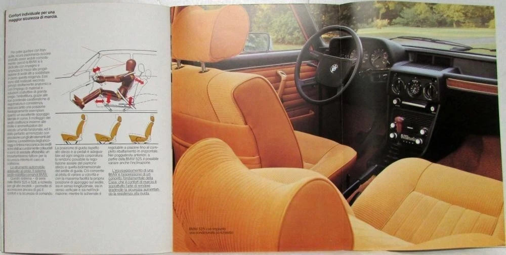 Sales Brochure for BMW 5 Series (1976) - 518 520 520i 525 528 - Italian Text