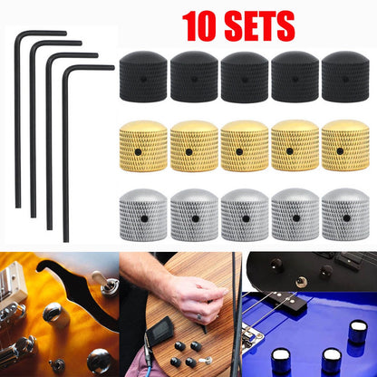 Set of 10 Metal Dome Volume Tone Control Knobs for Electric Guitar