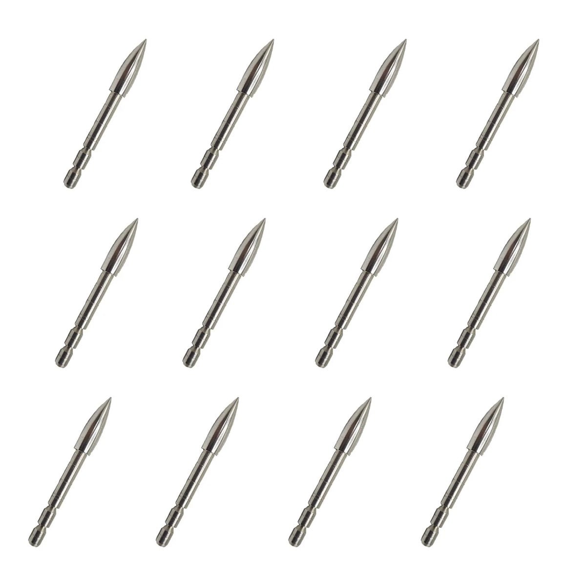 12 Pcs Archery Field Points 80/100/120 Grain Stainless Steel