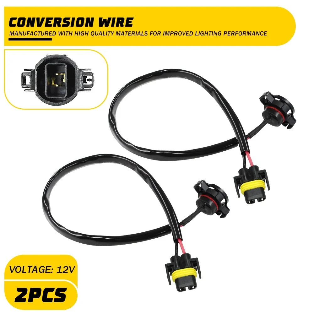 2X Fog Light Conversion Wire Harness Pigtail Socket for H11 H8 (5202)
